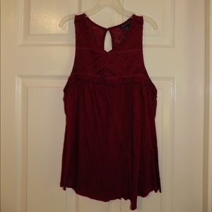 American Eagle Maroon Baby Doll Top
